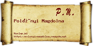 Polónyi Magdolna névjegykártya